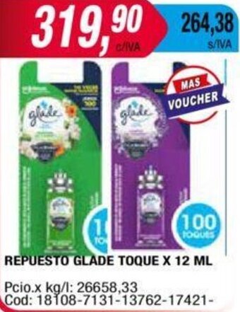 Maxiconsumo REPUESTO GLADE TOQUE X 12 ML oferta