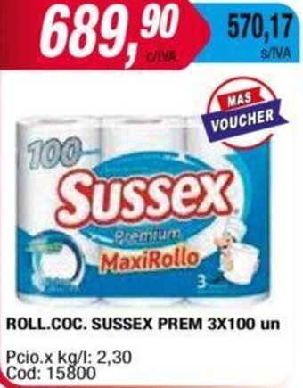 Maxiconsumo ROLL.COC. SUSSEX PREM 3X100 un oferta