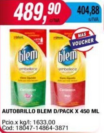 Maxiconsumo AUTOBRILLO BLEM D/PACK X 450 ML oferta