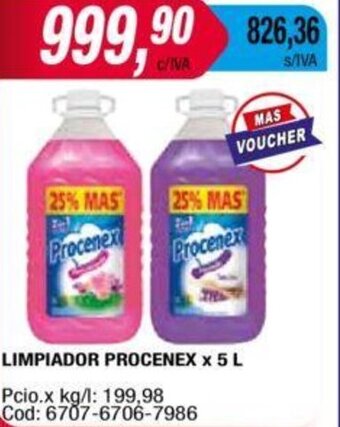Maxiconsumo LIMPIADOR PROCENEX X 5 L oferta