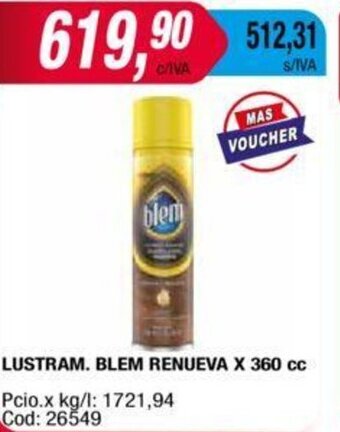 Maxiconsumo LUSTRAM. BLEM RENUEVA X 360 cc oferta