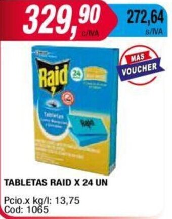 Maxiconsumo TABLETAS RAID X 24 UN oferta