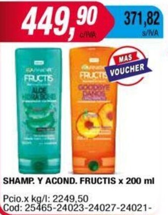 Maxiconsumo SHAMP. Y ACOND. FRUCTIS x 200 ml oferta