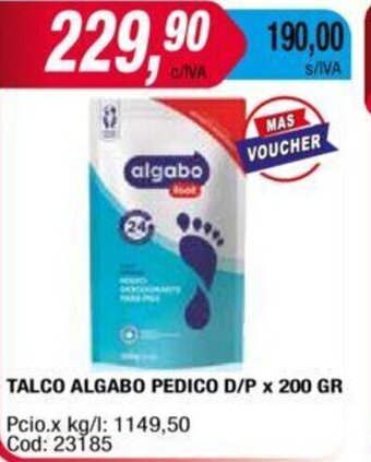Maxiconsumo TALCO ALGABO PEDICO D/P x 200 GR oferta