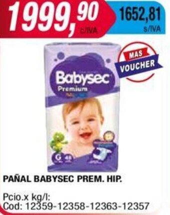 Maxiconsumo PAÑAL BABYSEC PREM. HIP. oferta