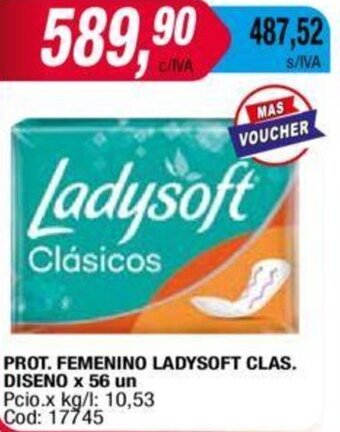 Maxiconsumo PROT. FEMENINO LADYSOFT CLAS. DISENO x 56 un oferta