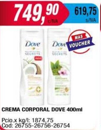 Maxiconsumo CREMA CORPORAL DOVE 400ml oferta