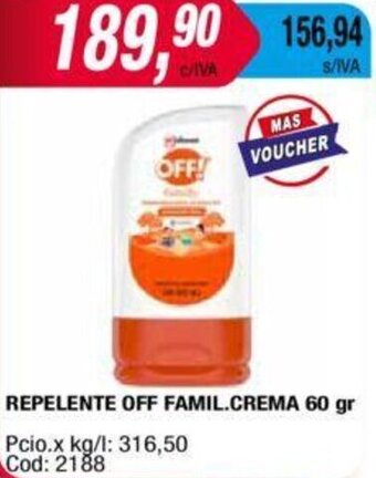 Maxiconsumo REPELENTE OFF FAMIL.CREMA 60 gr oferta
