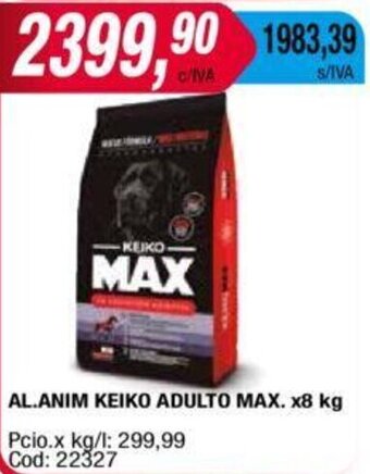 Maxiconsumo AL.ANIM KEIKO ADULTO MAX. x8 kg oferta