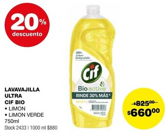 Atomo Conviene LAVAVAJILLA ULTRA CIF BIO 750ml oferta