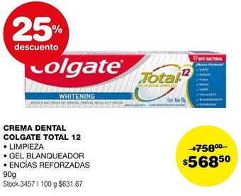 Atomo Conviene CREMA DENTAL COLGATE TOTAL 12 90G oferta