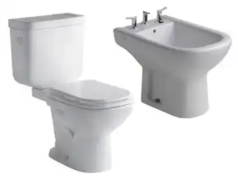 Juego bari ferrum 4 piezas inodoro largo, deposito, bidet, tapa ferrum blanco hp hdf tkxm