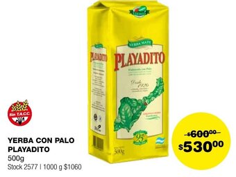 Atomo Conviene YERBA CON PALO PLAYADITO 500g oferta