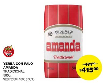 Atomo Conviene YERBA CON PALO AMANDA TRADICIONAL 500g oferta