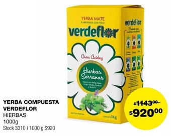 Atomo Conviene YERBA COMPUESTA VERDEFLOR HIERBAS 1000g oferta