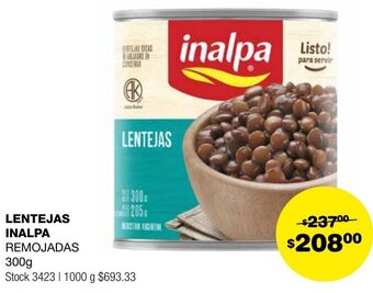 Atomo Conviene LENTEJAS INALPA REMOJADAS 300g oferta