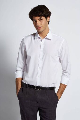 Macowens Camisa de vestir lisa blanca oferta