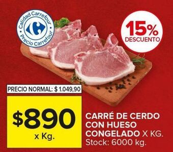 Carrefour Maxi Carré de cerdo con hueso congelado x kg oferta