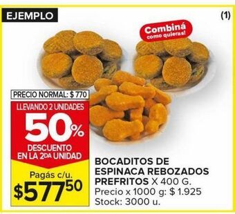 Carrefour Maxi Bocaditos de espinaca rebozados prefritos x 400g oferta