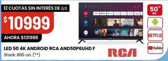 Changomas Tv led 50'' 4k android rca oferta