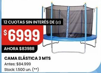 Changomas Cama elástica 3mts oferta