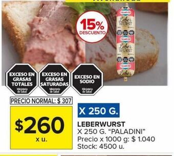 Carrefour Maxi Leberwurst paladini 250g oferta