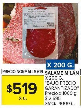 Carrefour Maxi Salame milán x 200g bajo precio garantizado oferta