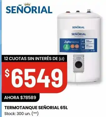 Changomas Termotanque señorial 65l oferta