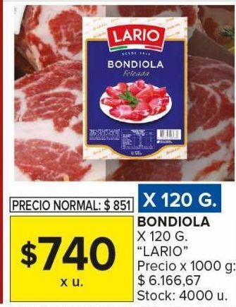 Carrefour Maxi Bondiola lario x 120g oferta