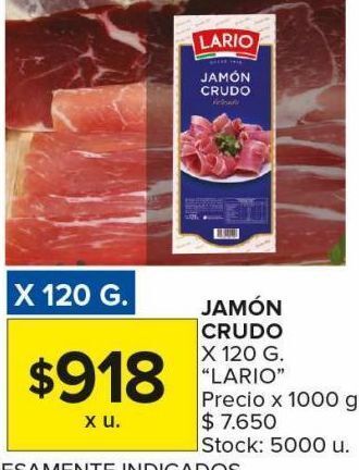 Carrefour Maxi Jamón crudo lario x 120g oferta