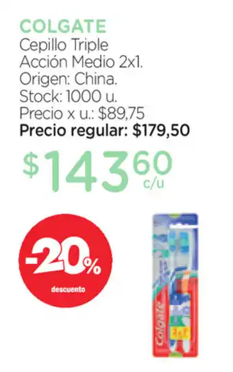 Farmacity Colgate Cepillo Triple Acción Medio 2x1 oferta
