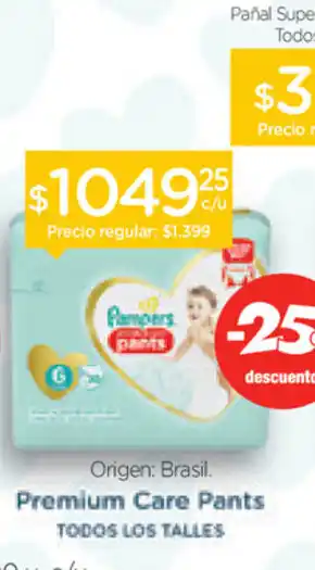 Farmacity Pampers Premium Care Pants Todos Los Talles oferta