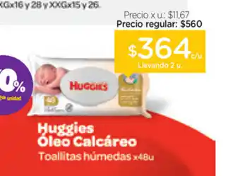 Farmacity Huggies Oleo Calcáreo Toallitas húmedas x 48 u oferta