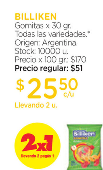 Farmacity Billiken Gomitas x 30gr oferta