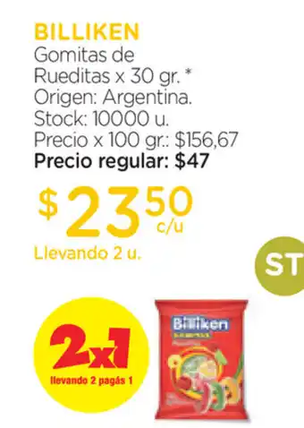 Farmacity Billiken Gomitas de Rueditas x 30gr oferta
