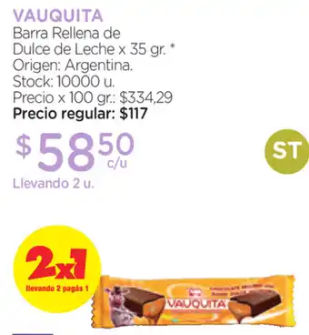 Farmacity Vauquita Barra Rellena de Dulce de Leche x 35 gr oferta
