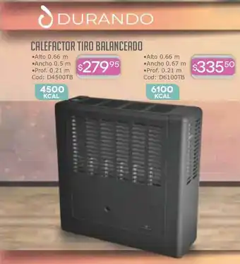 Cuotas del Sur Durando Calefactor Tiro Balanceado oferta