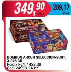 Maxiconsumo Bombon Arcor Seleccion Surt. x 246gr oferta
