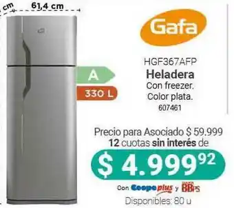 Cooperativa Obrera Gafa Hgf367afp Heladera oferta