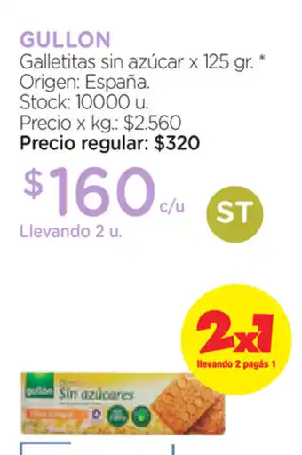 Farmacity Gullon Galletitas sin azúcar x125gr oferta