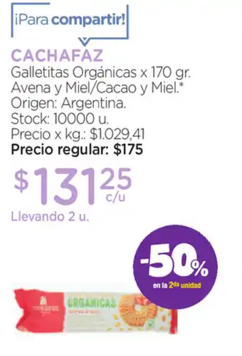 Farmacity Cachafaz Galletitas Orgánicas x 170gr oferta