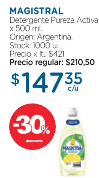 Farmacity Magistral Detergente Pureza Activa x 500ml oferta