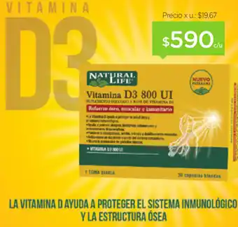 Farmacity Natural Life Vitamina D3 800 UI oferta