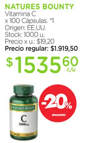 Farmacity Natures Bounty Vitamina C x 100 Capsulas oferta