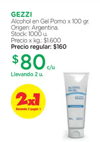 Farmacity Gezzi Alcohol en Gel Pomo x 100gr oferta