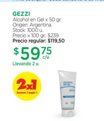 Farmacity Gezzi Alcohol en Gel x 50gr oferta