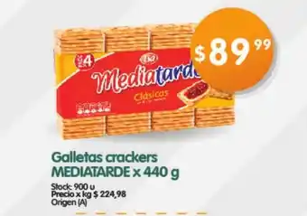Supermercados Buenos Días Mediatarde Galletas crackers x440g oferta