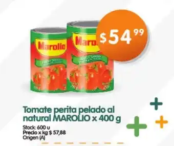 Supermercados Buenos Días Marolio Tomate perita pelado al natural x400g oferta