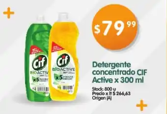Supermercados Buenos Días Cif Detergente concentrado Active x300ml oferta