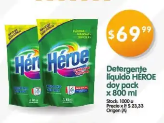 Supermercados Buenos Días Heroe Detergente liquido doy pack x800ml oferta